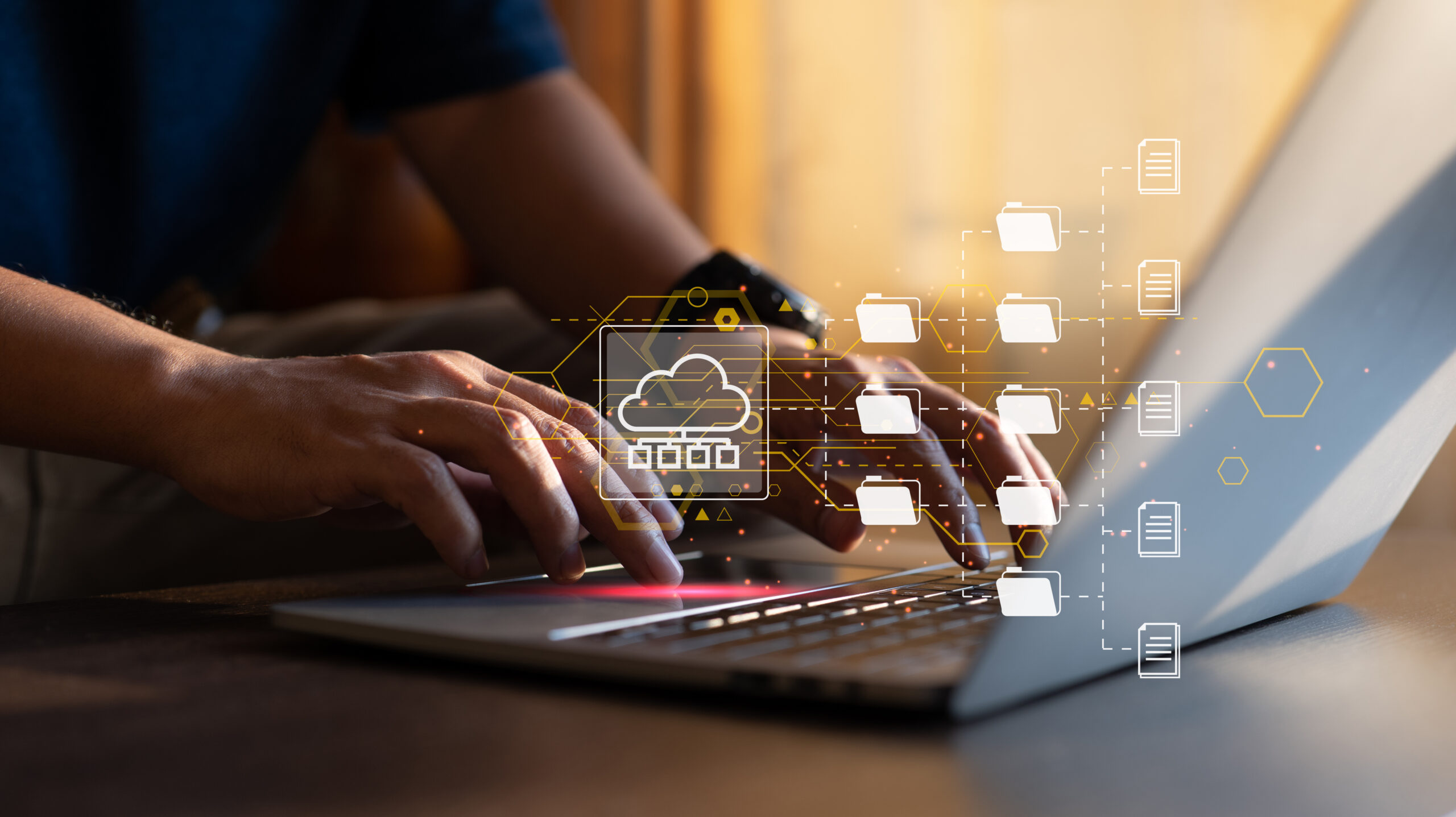 Document management system (DMS). Data archiving and file management software. Internet idea.